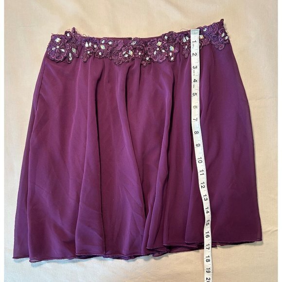 Women's Purple 2‎ PIece Rhinestone Lace  Dress Homecoming Party Size 7 - Picture 15 of 16
